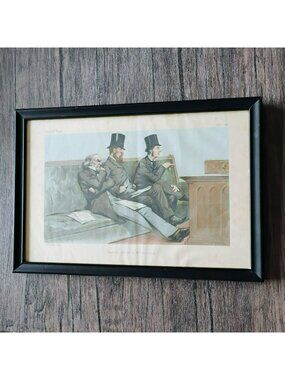 Vanity Fair 1880 Framed Lithograph "Babble Birth & Brummagem" Vincent Brooks Day